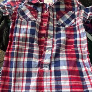 Old Navy Red, Blue & White Plaid Button up romper